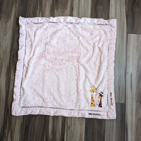 Koala Baby Girls Plush Blanket Zebra Mommy Loves Me Throw Pink 28" x 27" - Picture 7 of 7